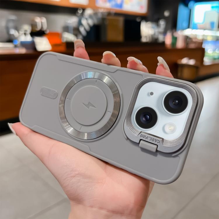 For iPhone 15 Plus Lens Frame Holder Blade MagSafe Phone Case