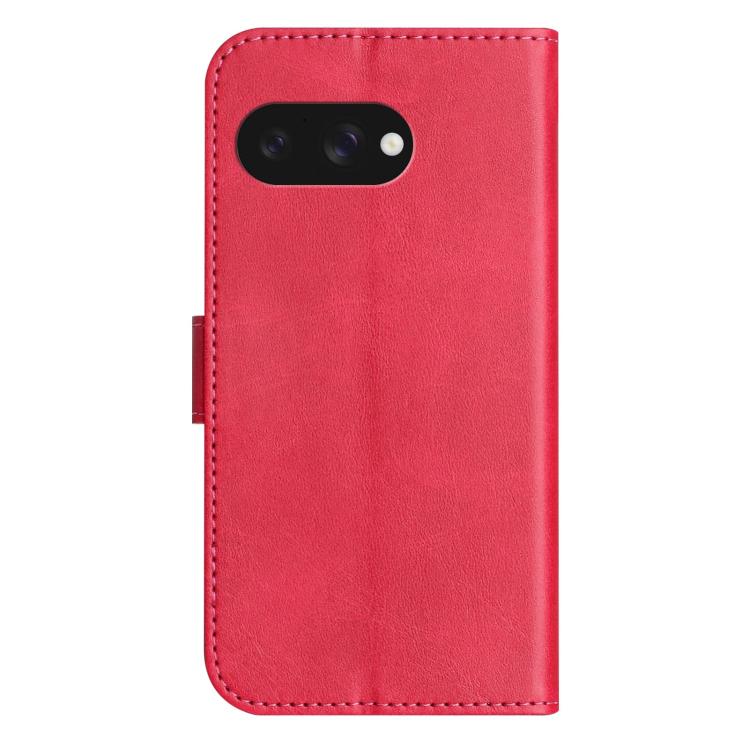 For Google Pixel 9a Dual-Folded S-shape Leather Phone Case