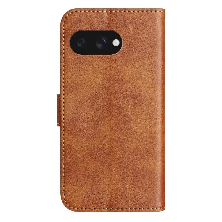 For Google Pixel 9a Dual-Folded S-shape Leather Phone Case