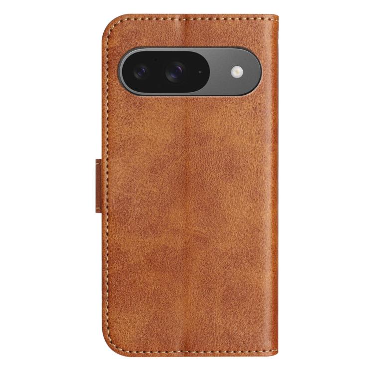 For Google Pixel 9 / 9 Pro Dual-Folded S-shape Leather Phone Case