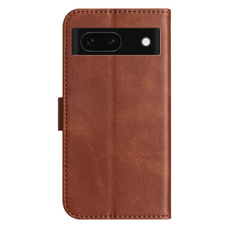 For Google Pixel 8a Dual-Folded S-shape Leather Phone Case