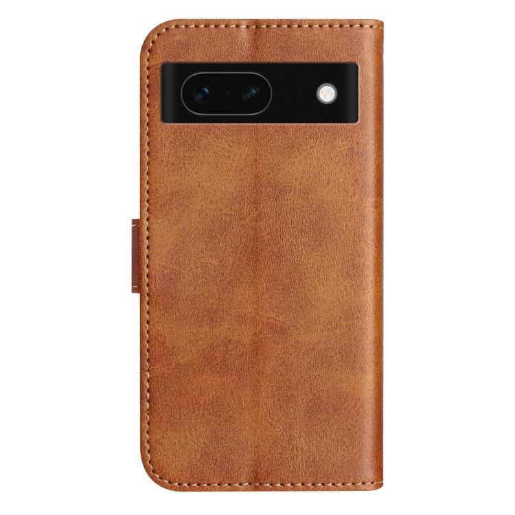 For Google Pixel 8a Dual-Folded S-shape Leather Phone Case