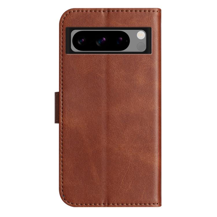 For Google Pixel 8 Pro Dual-Folded S-shape Leather Phone Case