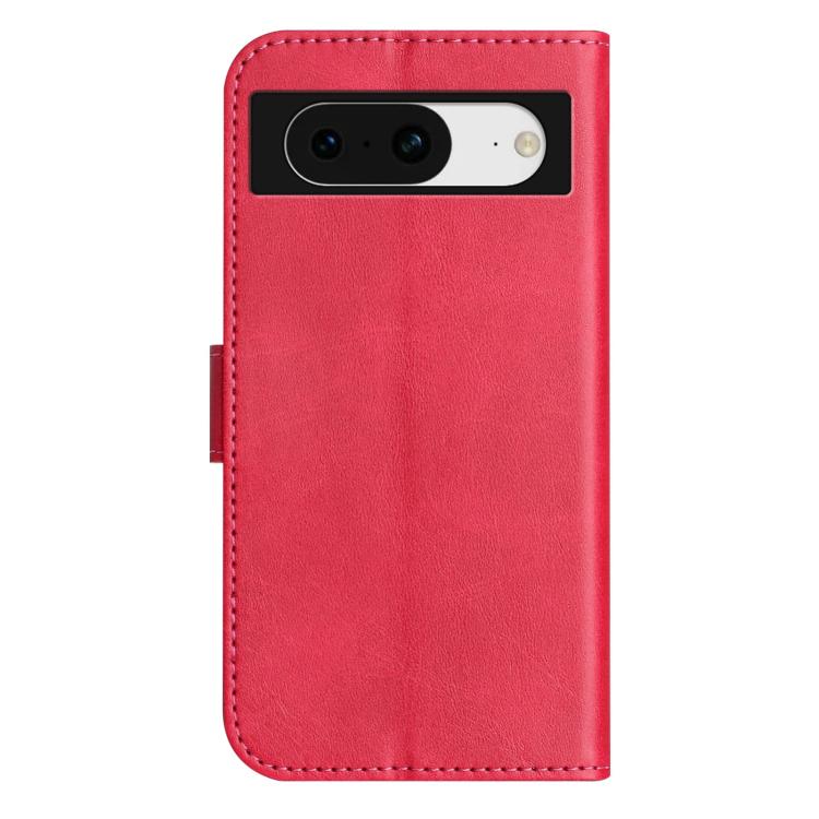 For Google Pixel 8 Dual-Folded S-shape Leather Phone Case