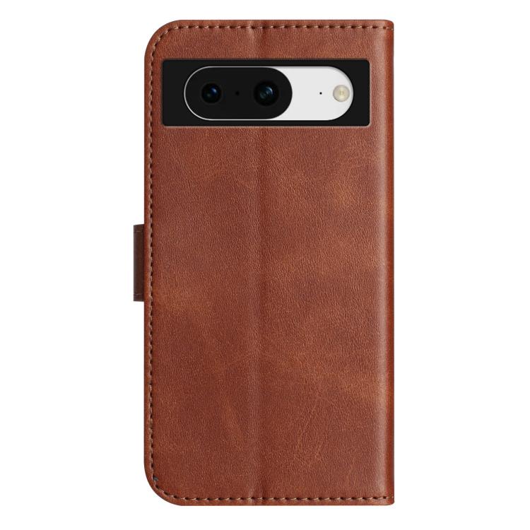 For Google Pixel 8 Dual-Folded S-shape Leather Phone Case