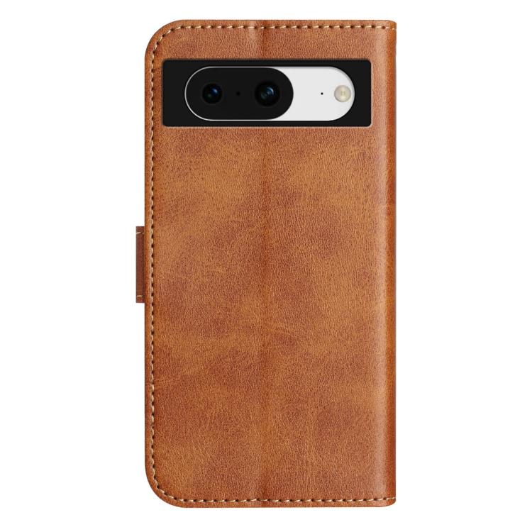 For Google Pixel 8 Dual-Folded S-shape Leather Phone Case