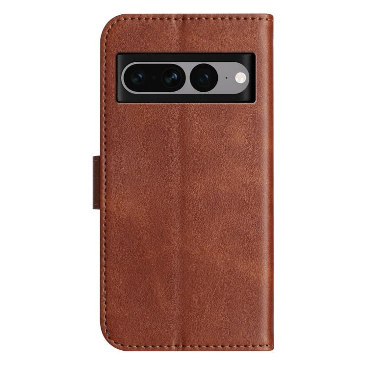 For Google Pixel 7 Pro Dual-Folded S-shape Leather Phone Case