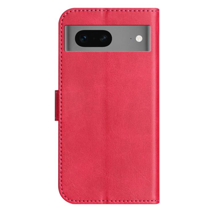For Google Pixel 7 Dual-Folded S-shape Leather Phone Case