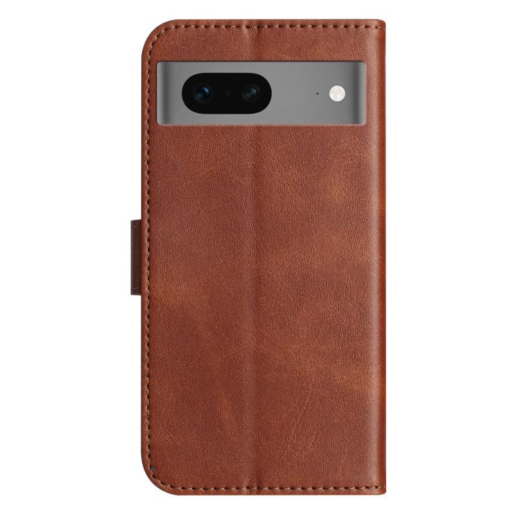 For Google Pixel 7 Dual-Folded S-shape Leather Phone Case