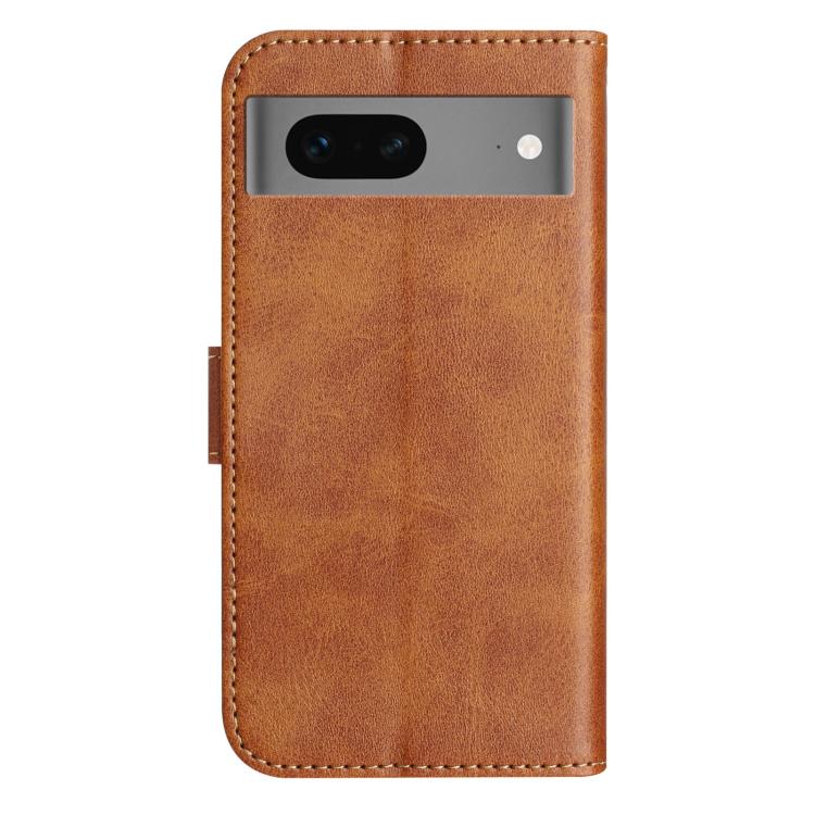 For Google Pixel 7 Dual-Folded S-shape Leather Phone Case