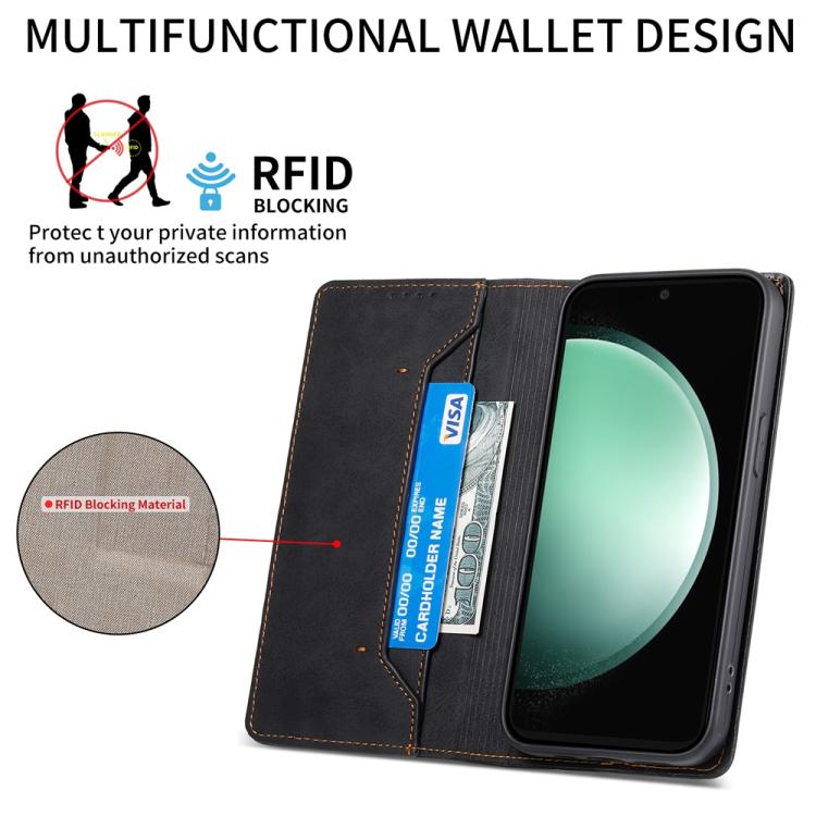 For Samsung Galaxy S25 FE 5G Business Solid Color Magnetic RFID Leather Phone Case