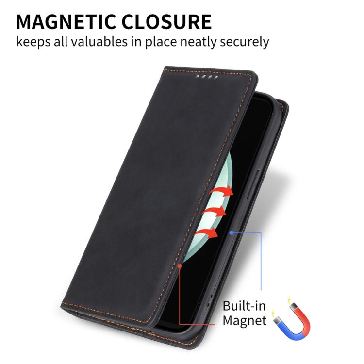 For Samsung Galaxy S25 FE 5G Business Solid Color Magnetic RFID Leather Phone Case