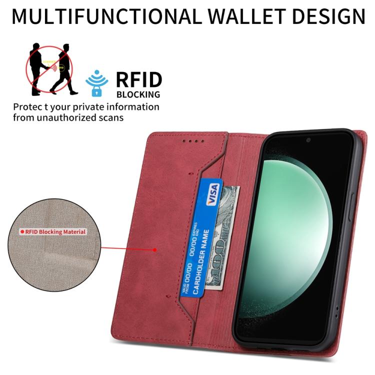 For Samsung Galaxy S25 FE 5G Business Solid Color Magnetic RFID Leather Phone Case