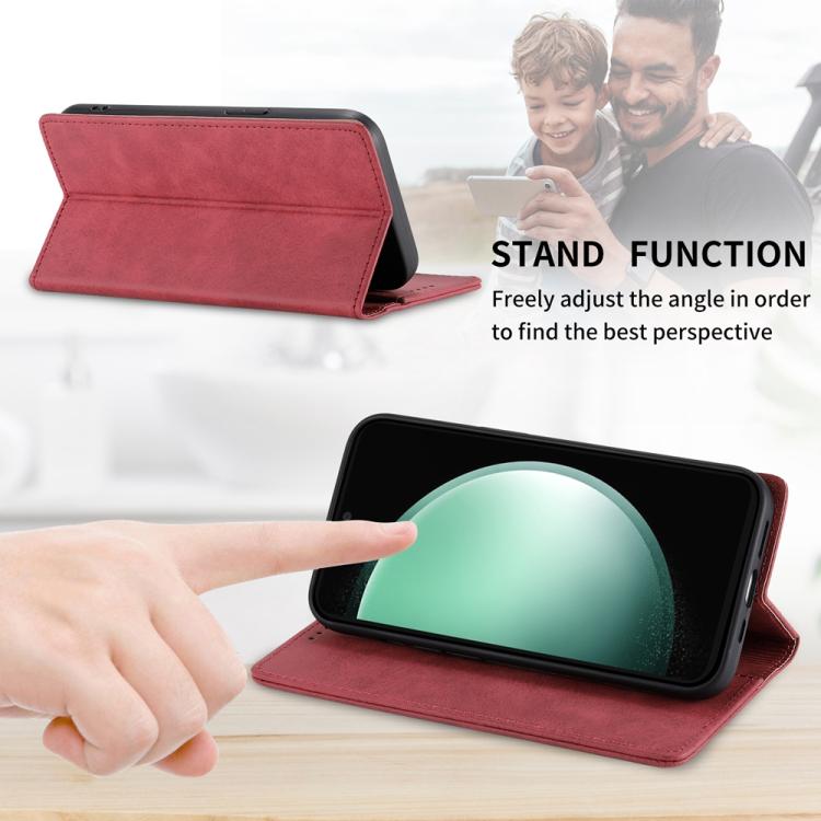 For Samsung Galaxy S25 FE 5G Business Solid Color Magnetic RFID Leather Phone Case