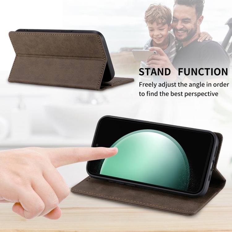 For Samsung Galaxy S25 FE 5G Business Solid Color Magnetic RFID Leather Phone Case