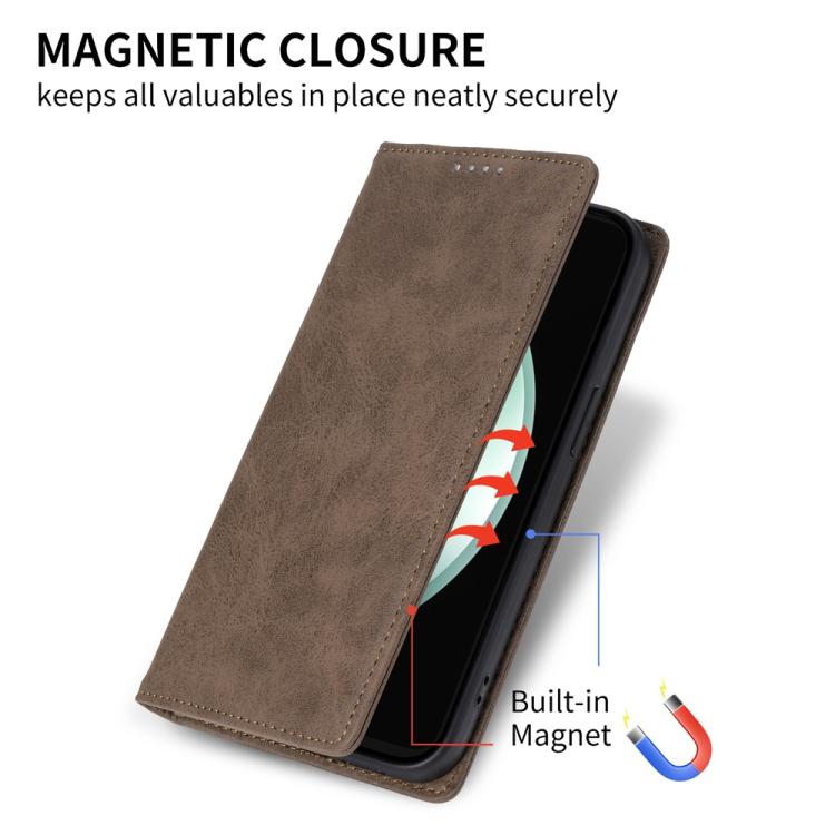 For Samsung Galaxy S25 FE 5G Business Solid Color Magnetic RFID Leather Phone Case