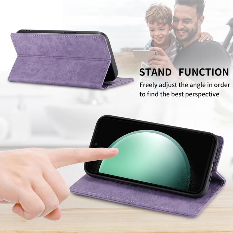 For Samsung Galaxy S25 FE 5G Business Solid Color Magnetic RFID Leather Phone Case