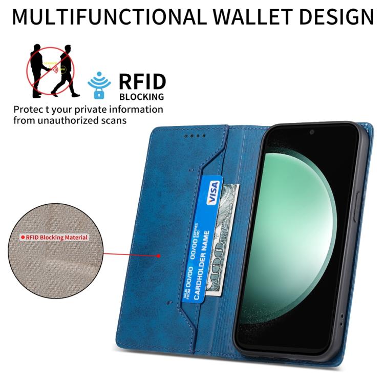 For Samsung Galaxy S25 FE 5G Business Solid Color Magnetic RFID Leather Phone Case