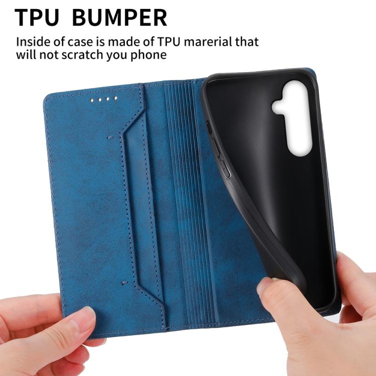For Samsung Galaxy S25 FE 5G Business Solid Color Magnetic RFID Leather Phone Case