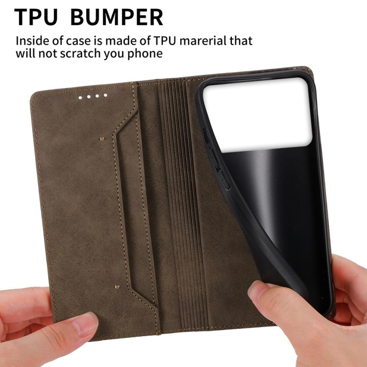 For Samsung Galaxy S26 Edge 5G Business Solid Color Magnetic RFID Leather Phone Case