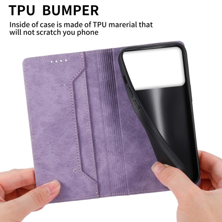 For Samsung Galaxy S26 Edge 5G Business Solid Color Magnetic RFID Leather Phone Case