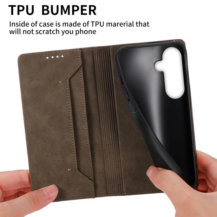 For Samsung Galaxy S26+ 5G Business Solid Color Magnetic RFID Leather Phone Case