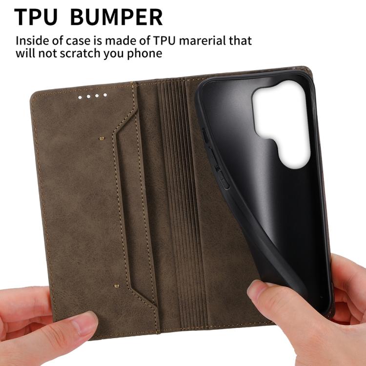 For Samsung Galaxy S26 Ultra 5G Business Solid Color Magnetic RFID Leather Phone Case