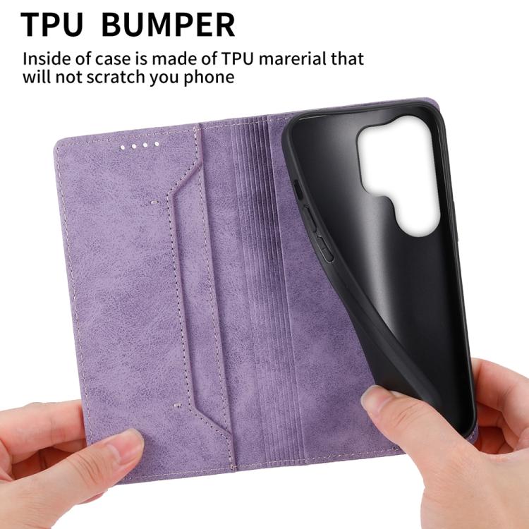 For Samsung Galaxy S26 Ultra 5G Business Solid Color Magnetic RFID Leather Phone Case