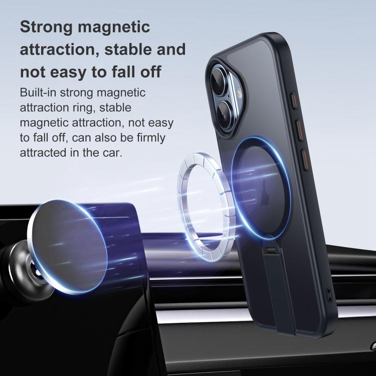 For iPhone 16 Plus Rotating Bar Holder Magnetic MagSafe Phone Case