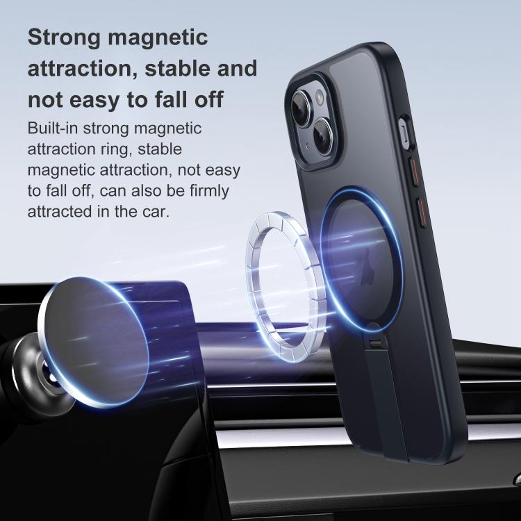 For iPhone 15 Plus Rotating Bar Holder Magnetic MagSafe Phone Case