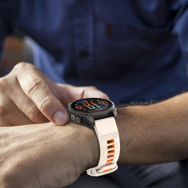 For Garmin 22mm Kalebol Two-color Silicone Strap