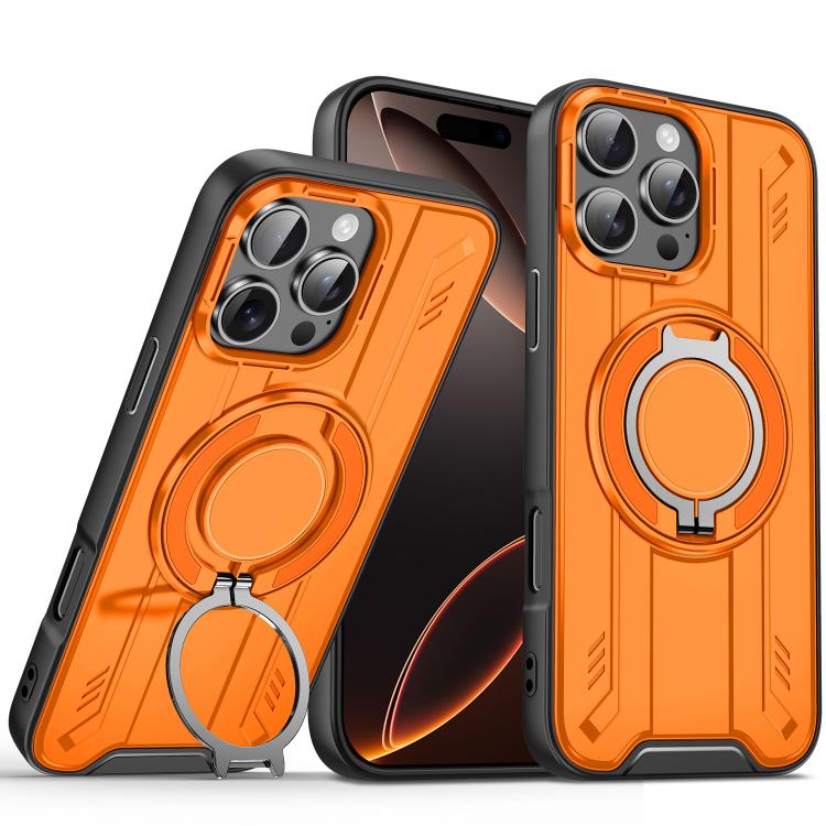 For iPhone 16 Pro Max Rotating Ring Holder Magnetic MagSafe Phone Case