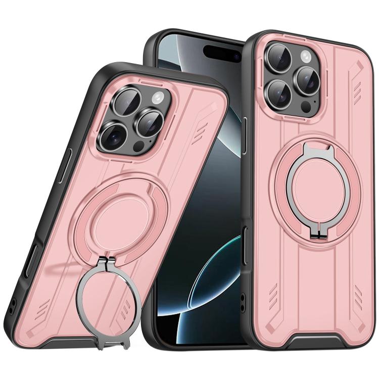 For iPhone 16 Pro Rotating Ring Holder Magnetic MagSafe Phone Case
