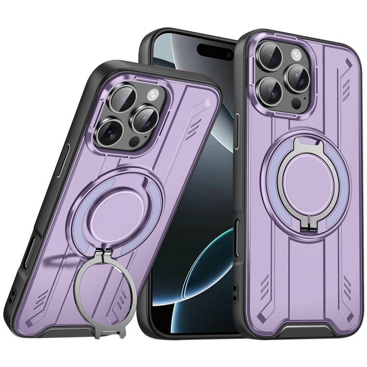 For iPhone 16 Pro Rotating Ring Holder Magnetic MagSafe Phone Case