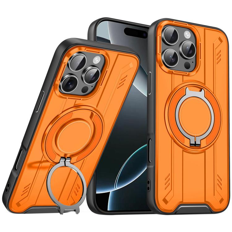 For iPhone 16 Pro Rotating Ring Holder Magnetic MagSafe Phone Case