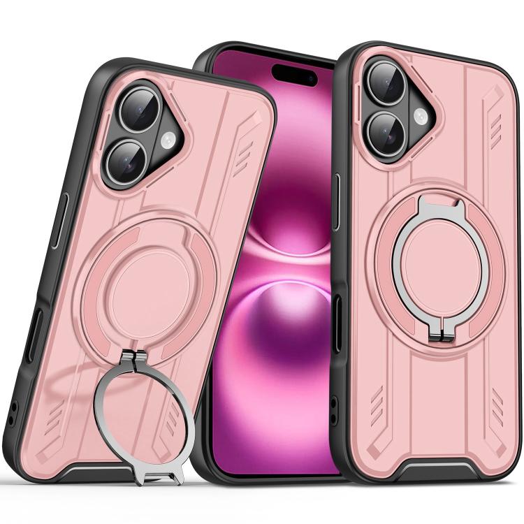 For iPhone 16 Plus Rotating Ring Holder Magnetic MagSafe Phone Case