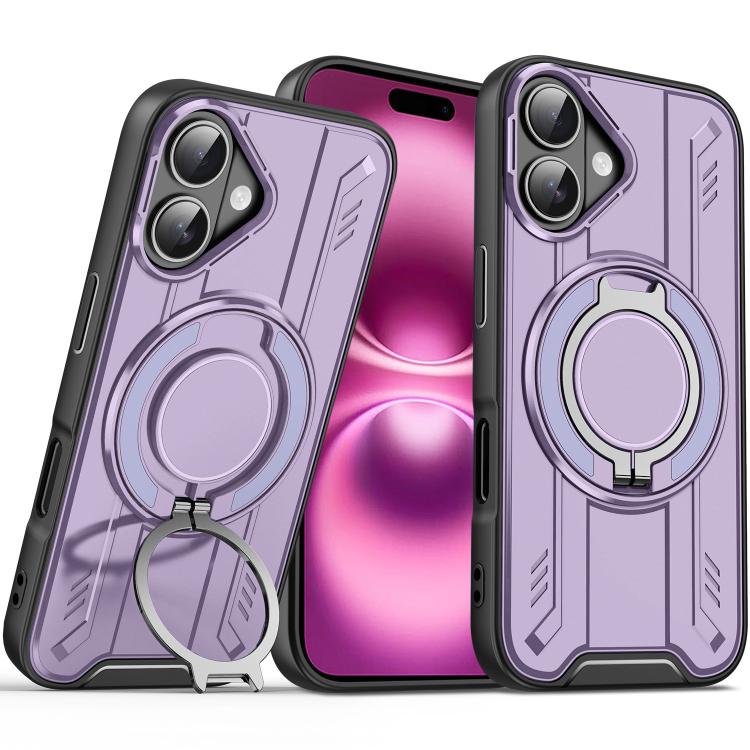 For iPhone 16 Plus Rotating Ring Holder Magnetic MagSafe Phone Case