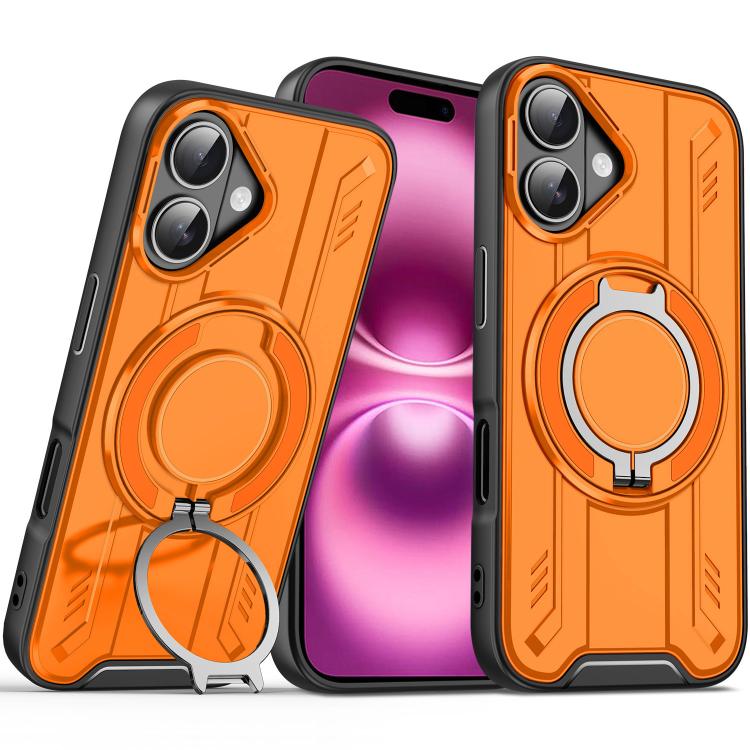 For iPhone 16 Plus Rotating Ring Holder Magnetic MagSafe Phone Case