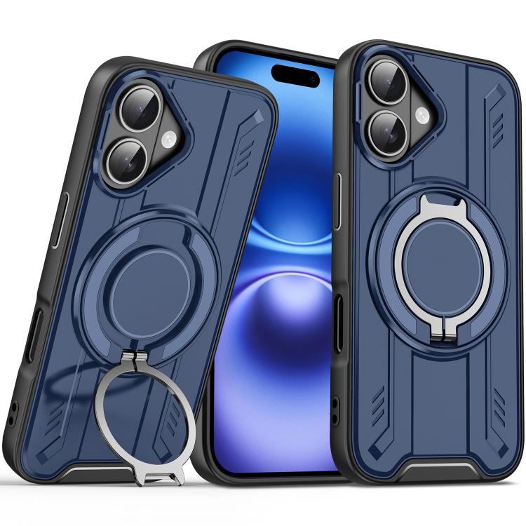 For iPhone 16 Rotating Ring Holder Magnetic MagSafe Phone Case