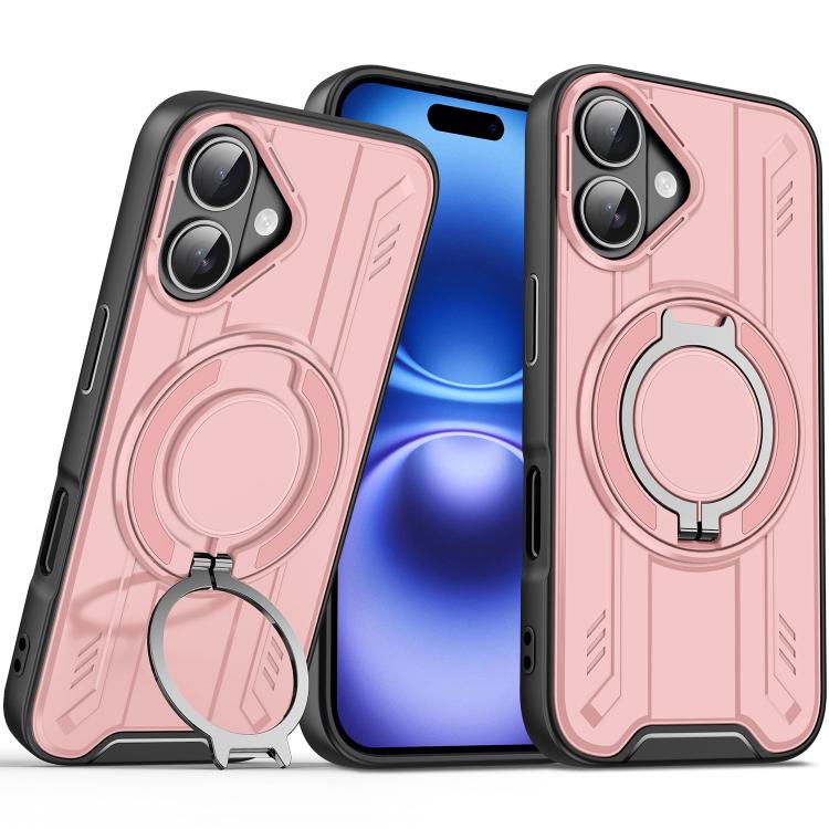 For iPhone 16 Rotating Ring Holder Magnetic MagSafe Phone Case