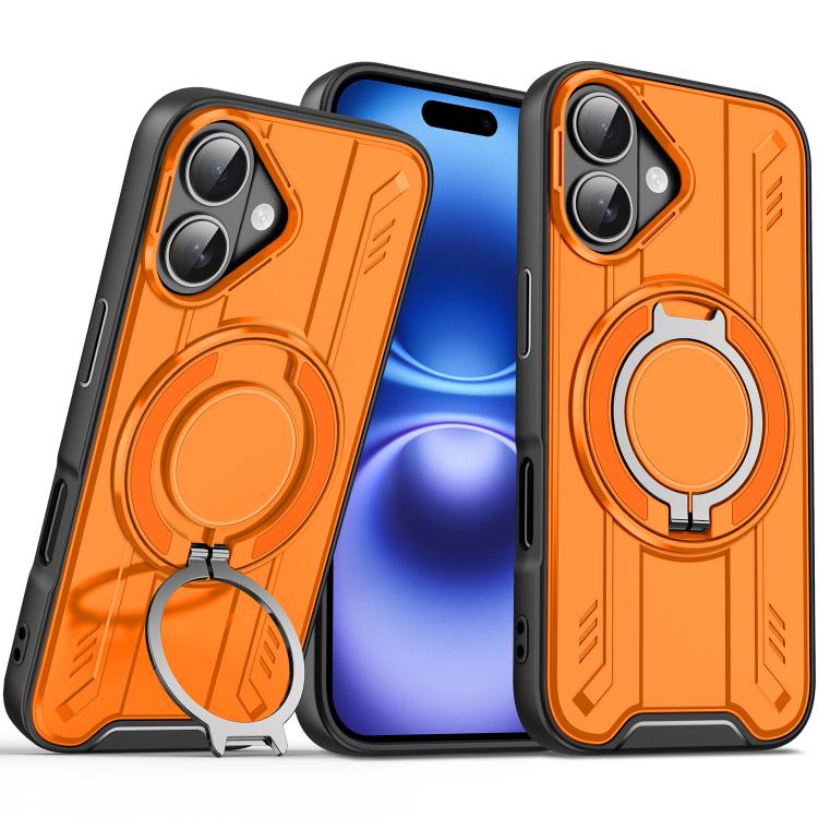 For iPhone 16 Rotating Ring Holder Magnetic MagSafe Phone Case