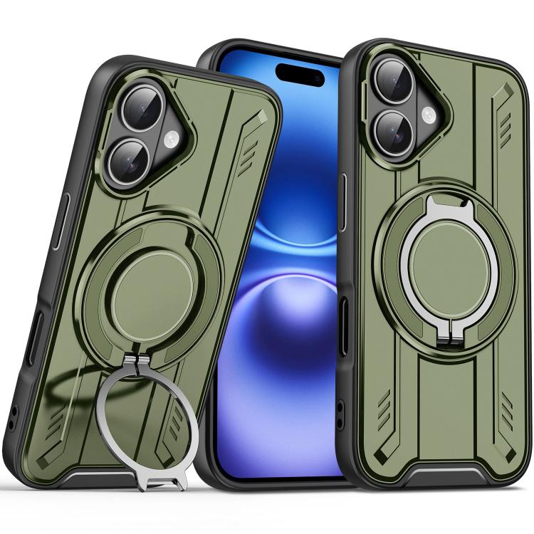 For iPhone 16 Rotating Ring Holder Magnetic MagSafe Phone Case