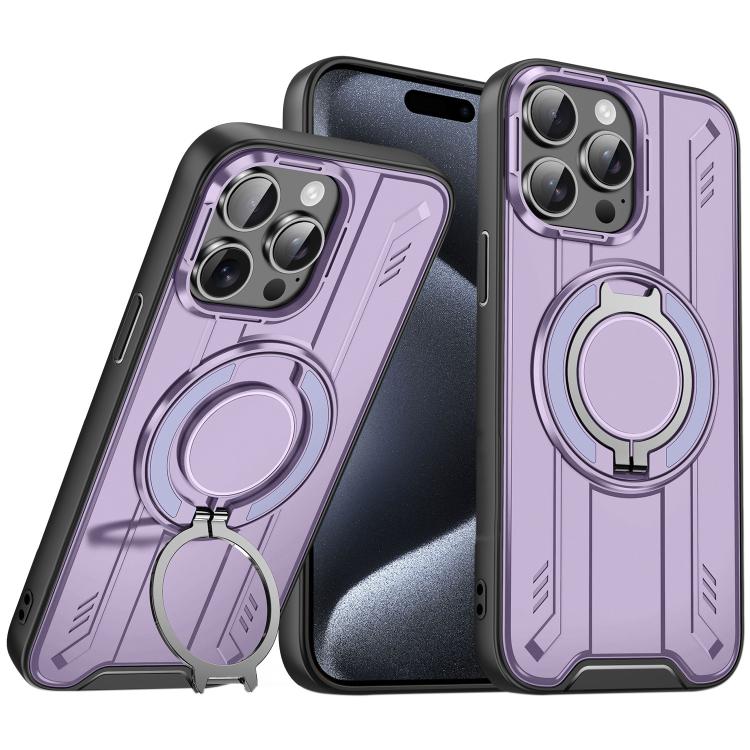 For iPhone 15 Pro Max Rotating Ring Holder Magnetic MagSafe Phone Case