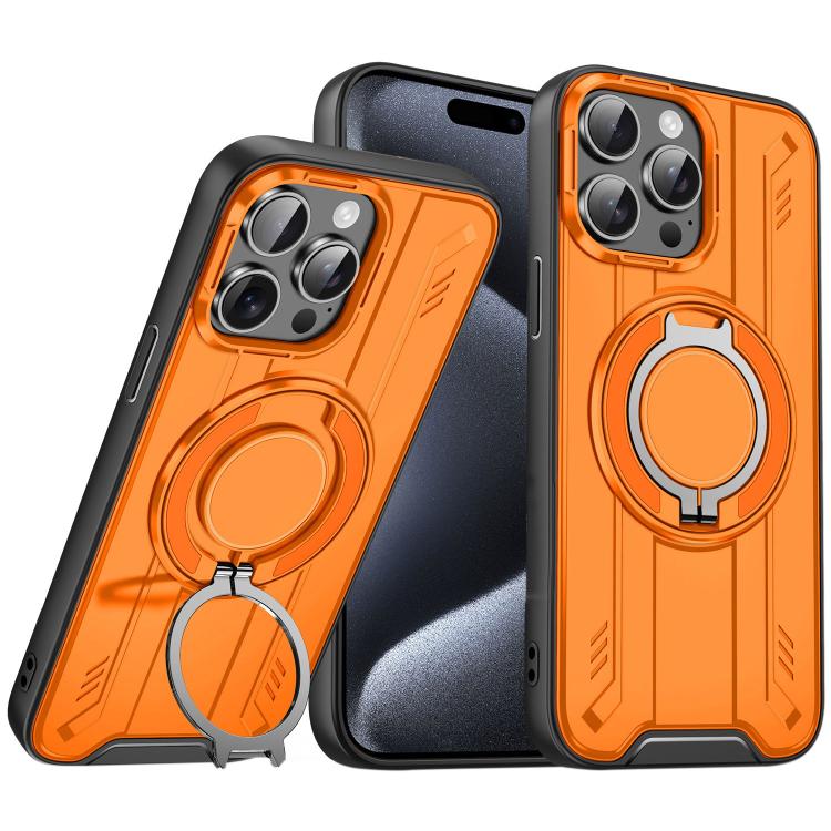 For iPhone 15 Pro Max Rotating Ring Holder Magnetic MagSafe Phone Case