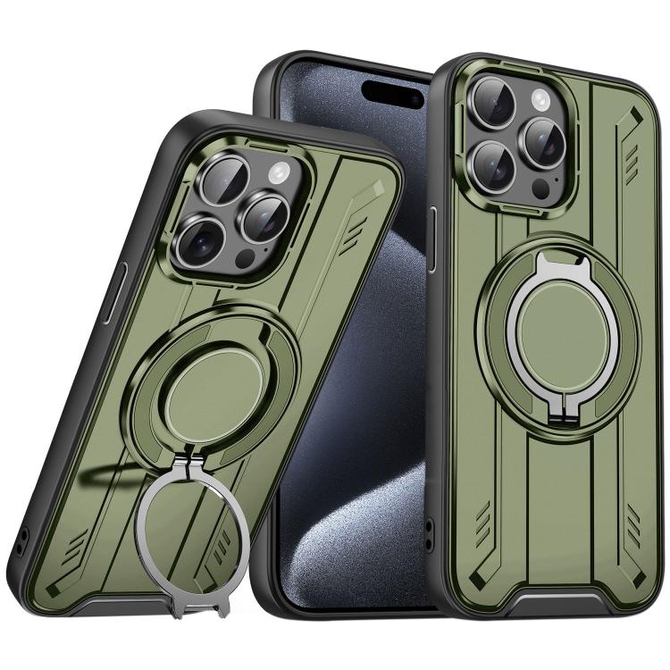 For iPhone 15 Pro Max Rotating Ring Holder Magnetic MagSafe Phone Case