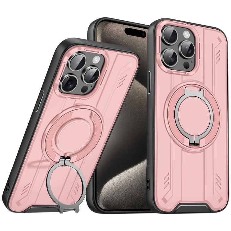 For iPhone 15 Pro Rotating Ring Holder Magnetic MagSafe Phone Case