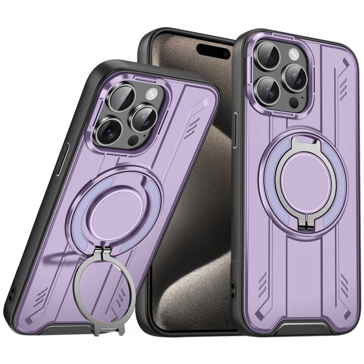 For iPhone 15 Pro Rotating Ring Holder Magnetic MagSafe Phone Case