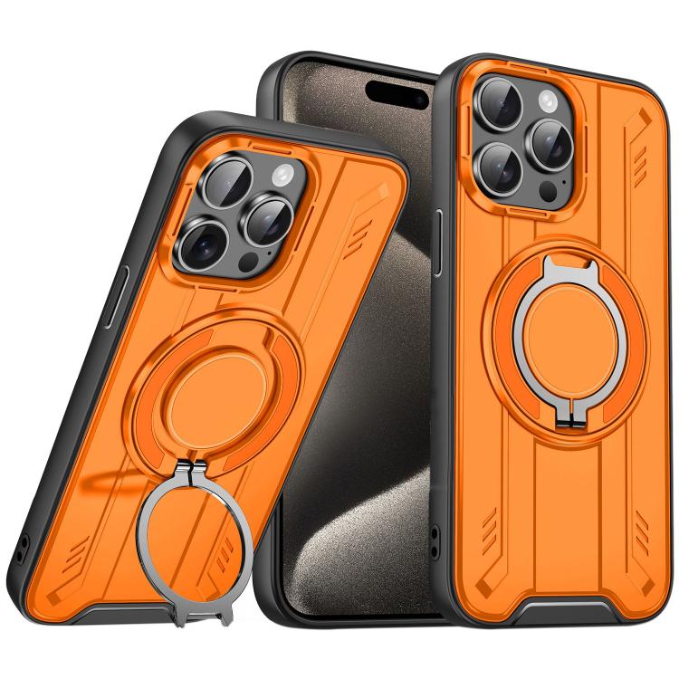 For iPhone 15 Pro Rotating Ring Holder Magnetic MagSafe Phone Case