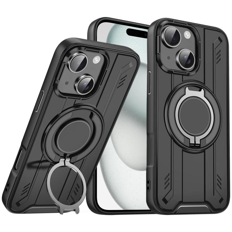For iPhone 15 Plus Rotating Ring Holder Magnetic MagSafe Phone Case