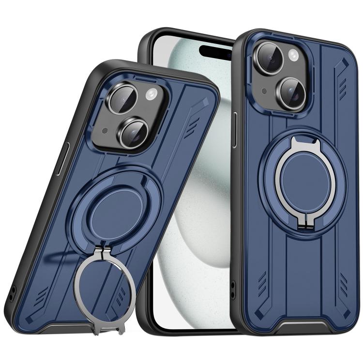 For iPhone 15 Plus Rotating Ring Holder Magnetic MagSafe Phone Case